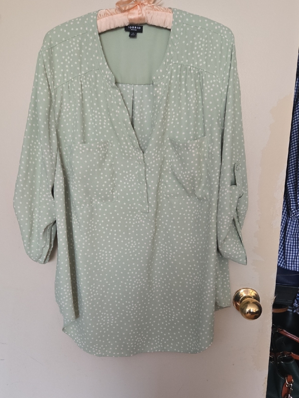 torrid Mint Green Polka Dot V-Neck Tunic